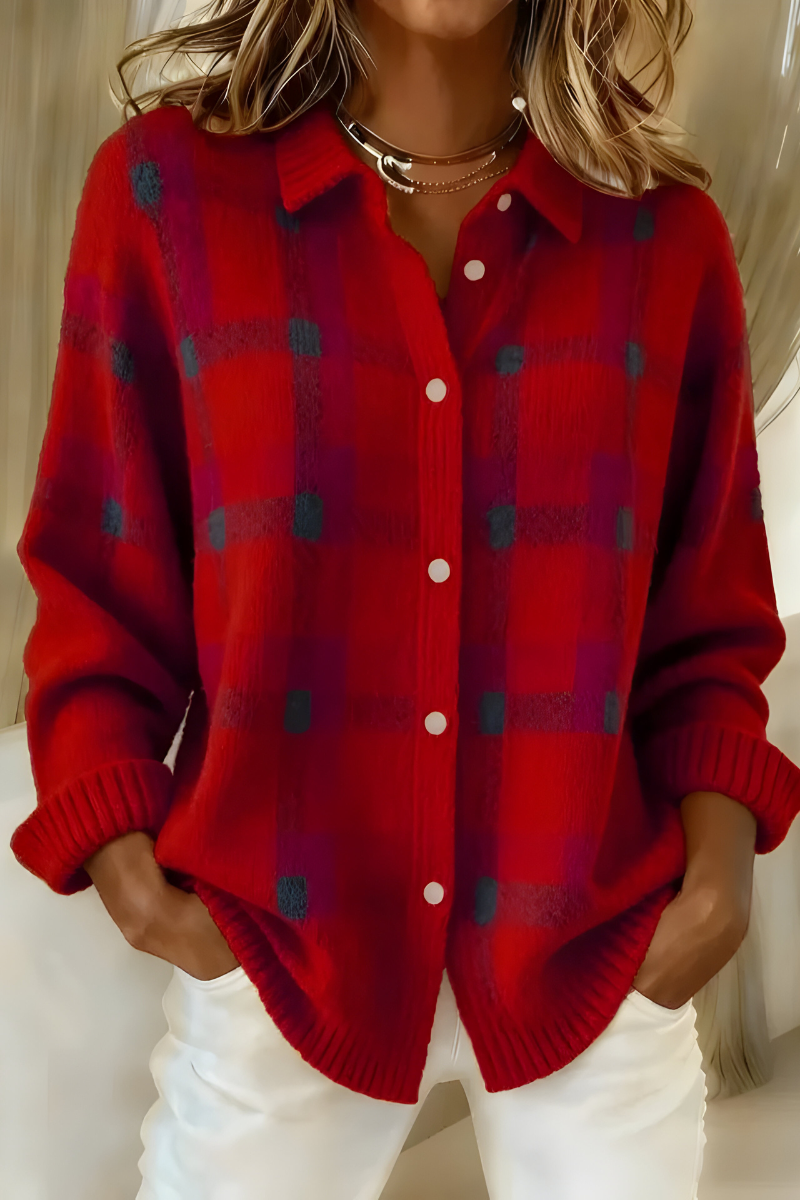 Maison-Lorie™| Cardigan en Tricot Doux à Carreaux