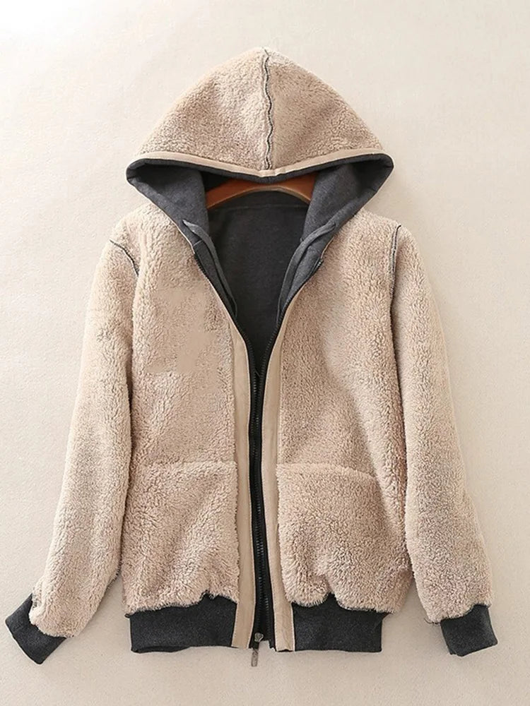 Maison-Lorie™ | veste femmes manteau à capuche chaud fermeture éclair à manches longues