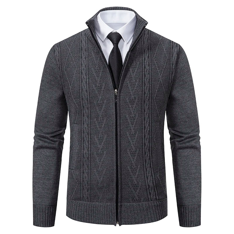 Manteau pull tricoté en cachemire rembourré pour homme, chaud et décontracté, nouvelle collection automne et hiver 2025