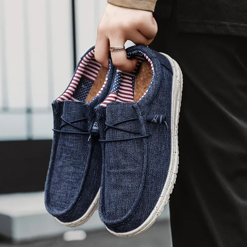 Hommes chaussures décontractées sans lacet mocassins en toile chaussures plates de marche confortables pour homme mocassins souples antidérapants baskets mocassins d'été