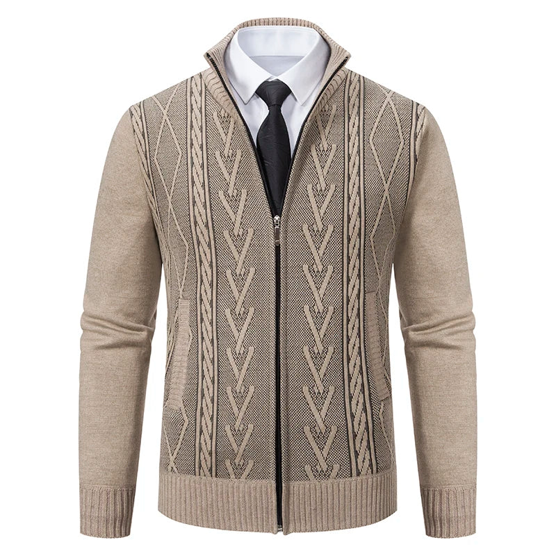 Manteau pull tricoté en cachemire rembourré pour homme, chaud et décontracté, nouvelle collection automne et hiver 2025