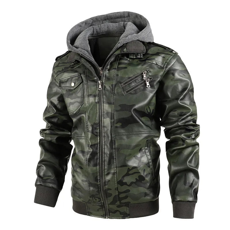 Maison-Lorie™ | Veste en cuir Camouflage