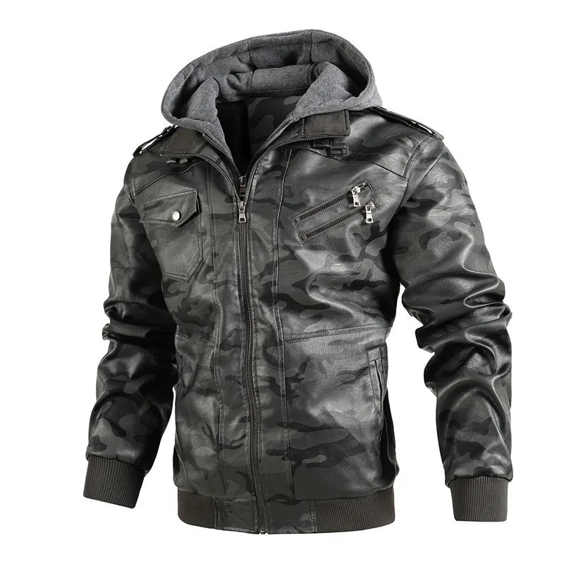 Maison-Lorie™ | Veste en cuir Camouflage