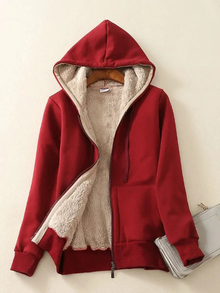 Maison-Lorie™ | veste femmes manteau à capuche chaud fermeture éclair à manches longues