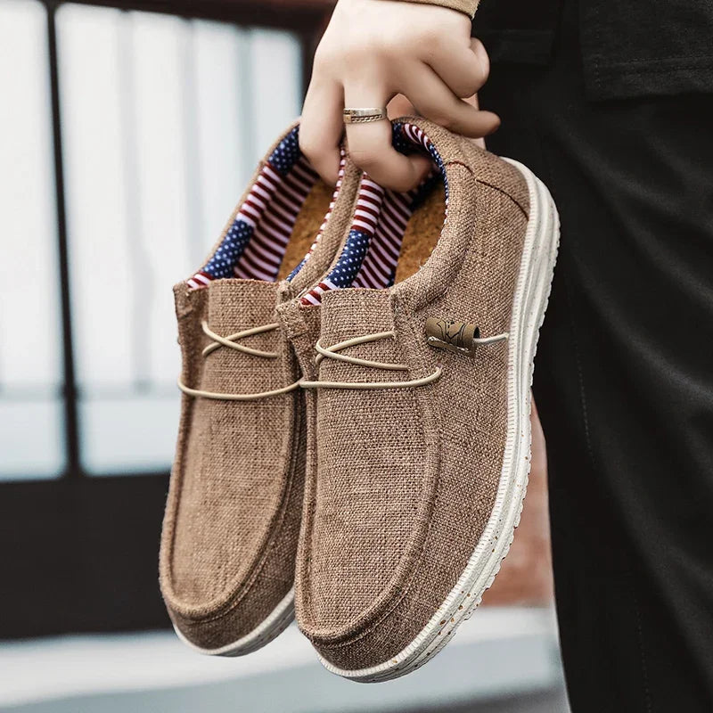 Hommes chaussures décontractées sans lacet mocassins en toile chaussures plates de marche confortables pour homme mocassins souples antidérapants baskets mocassins d'été