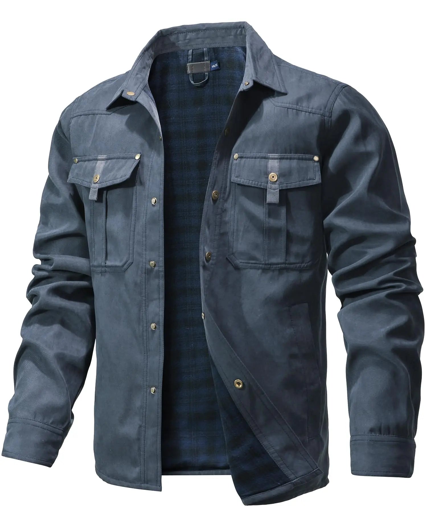 Vestes pour hommes printemps flanelle doublé chemise manteau Shacket décontracté bouton pression surchemise Western Cowboy Style haute qualité haut taille américaine