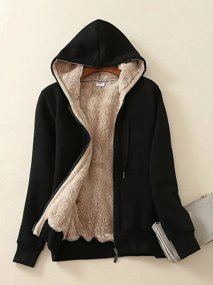 Maison-Lorie™ | veste femmes manteau à capuche chaud fermeture éclair à manches longues