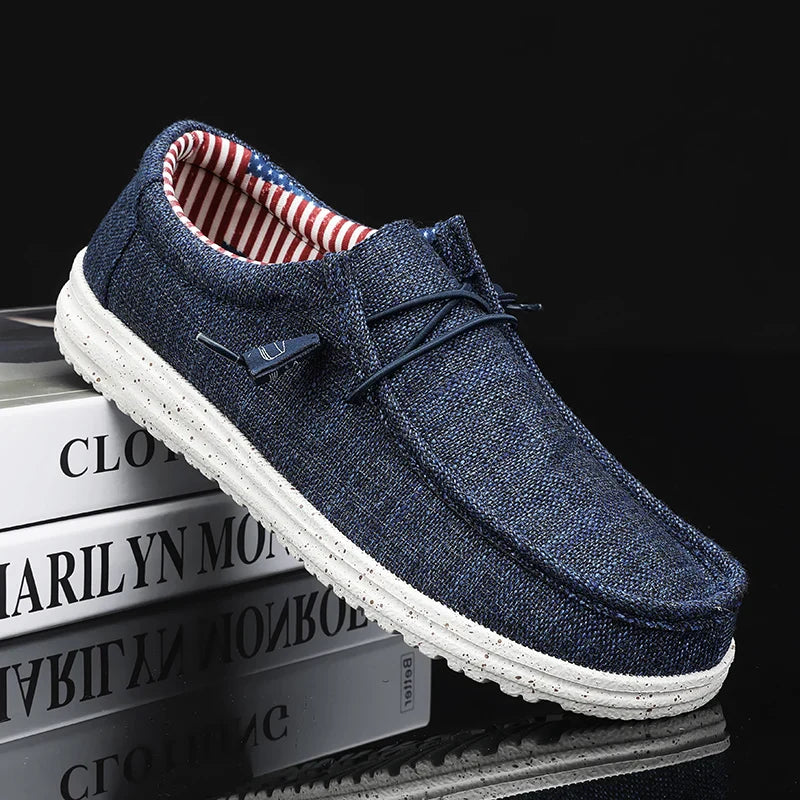 Hommes chaussures décontractées sans lacet mocassins en toile chaussures plates de marche confortables pour homme mocassins souples antidérapants baskets mocassins d'été