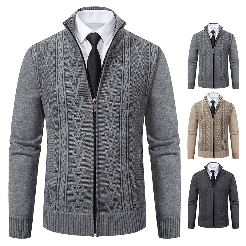 Manteau pull tricoté en cachemire rembourré pour homme, chaud et décontracté, nouvelle collection automne et hiver 2025