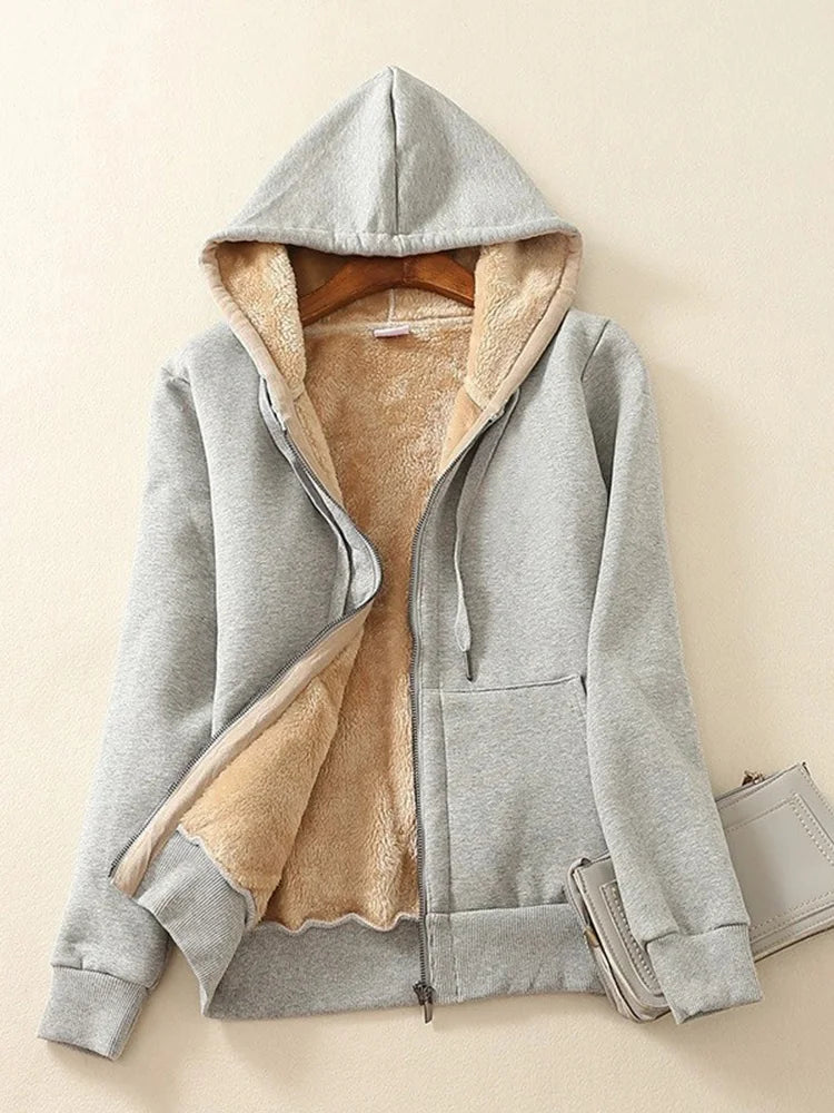 Maison-Lorie™ | veste femmes manteau à capuche chaud fermeture éclair à manches longues