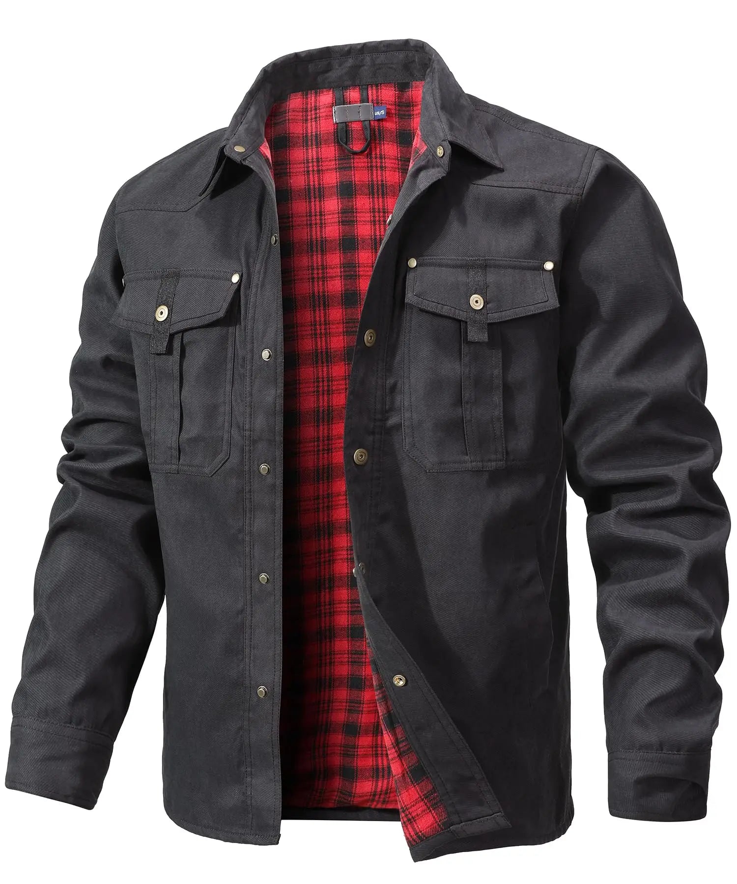 Vestes pour hommes printemps flanelle doublé chemise manteau Shacket décontracté bouton pression surchemise Western Cowboy Style haute qualité haut taille américaine