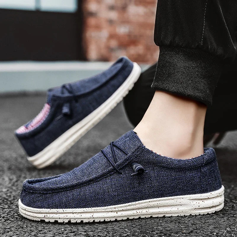 Hommes chaussures décontractées sans lacet mocassins en toile chaussures plates de marche confortables pour homme mocassins souples antidérapants baskets mocassins d'été