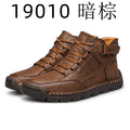 CLOHOO Handgenähte High-Top-Stiefel für Herren, kurze Stiefel, Leder, Herren-Wanderstiefel, Marke Specialty Edition