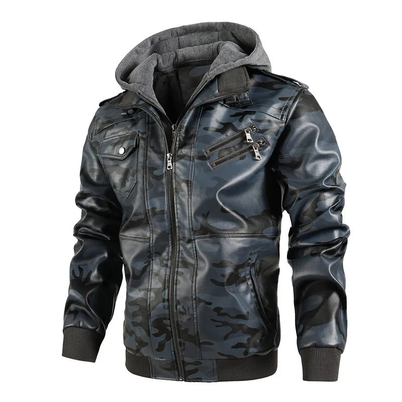 Maison-Lorie™ | Veste en cuir Camouflage