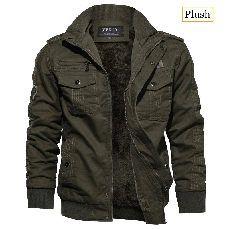 Vestes d'affaires décontractées pour hommes, veste tactique polaire d'hiver brodée, coupe-vent, plusieurs poches, manteau de travail en plein air, nouvelle collection