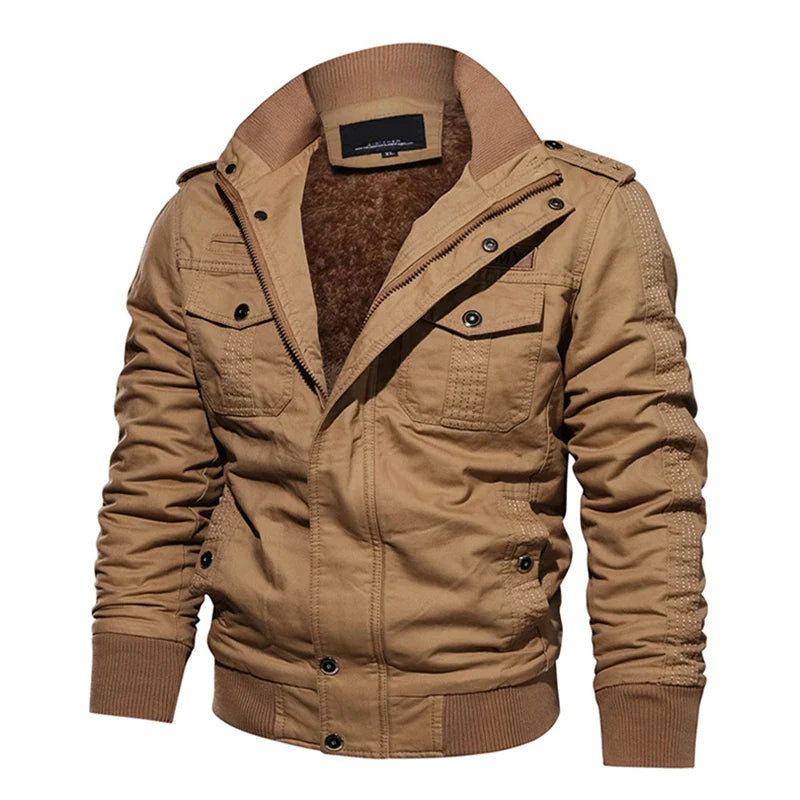 Vestes d'affaires décontractées pour hommes, veste tactique polaire d'hiver brodée, coupe-vent, plusieurs poches, manteau de travail en plein air, nouvelle collection