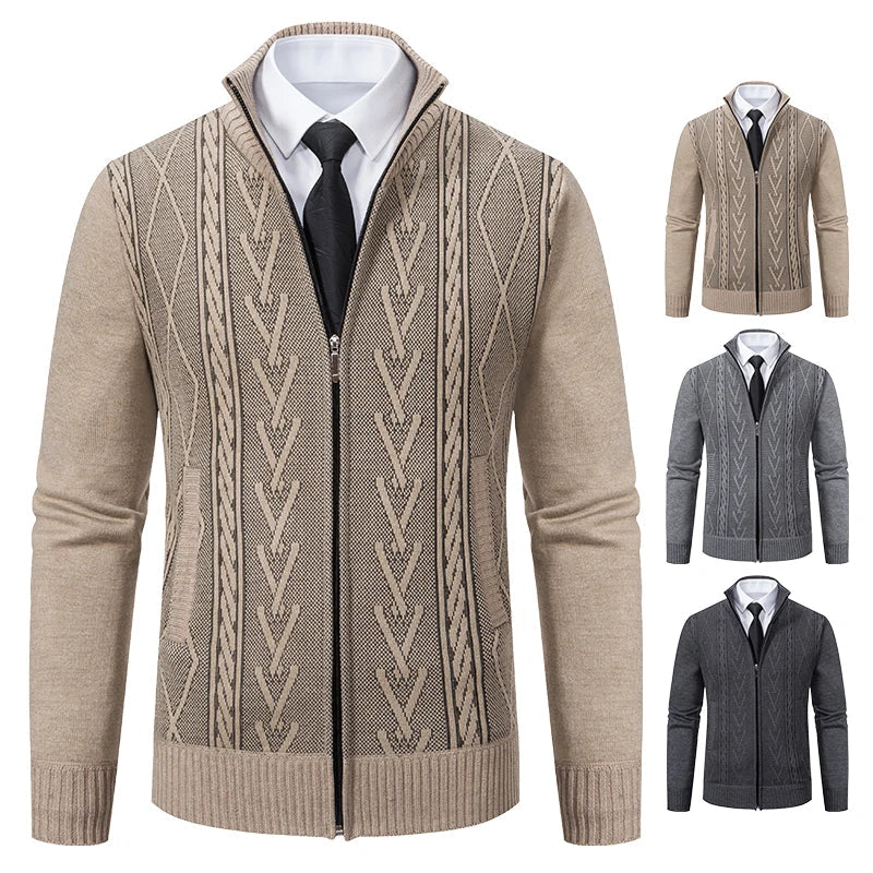 Manteau pull tricoté en cachemire rembourré pour homme, chaud et décontracté, nouvelle collection automne et hiver 2025