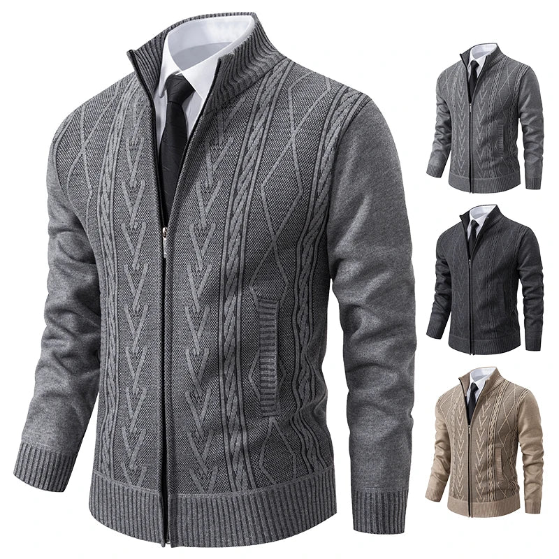 Manteau pull tricoté en cachemire rembourré pour homme, chaud et décontracté, nouvelle collection automne et hiver 2025