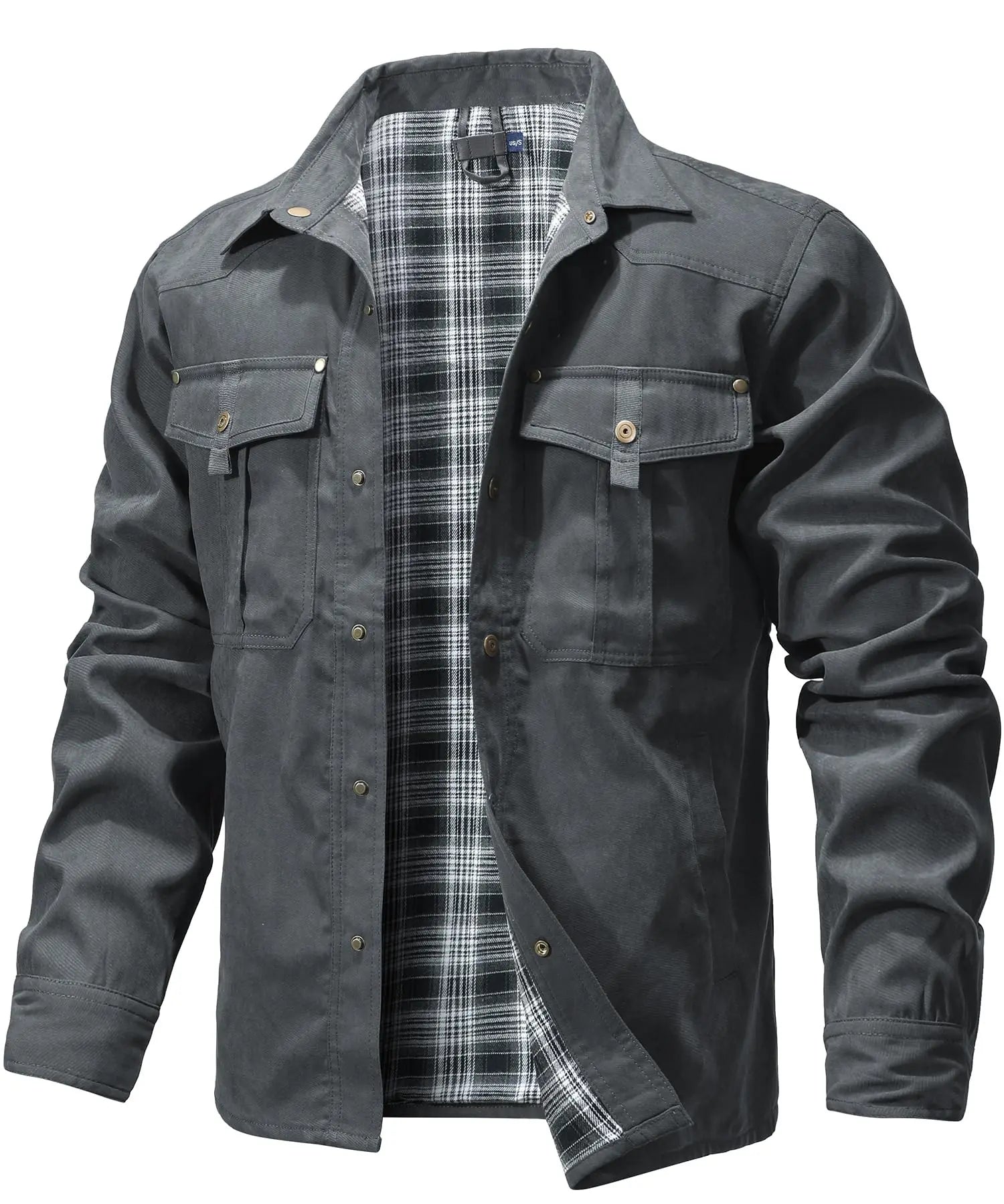 Vestes pour hommes printemps flanelle doublé chemise manteau Shacket décontracté bouton pression surchemise Western Cowboy Style haute qualité haut taille américaine