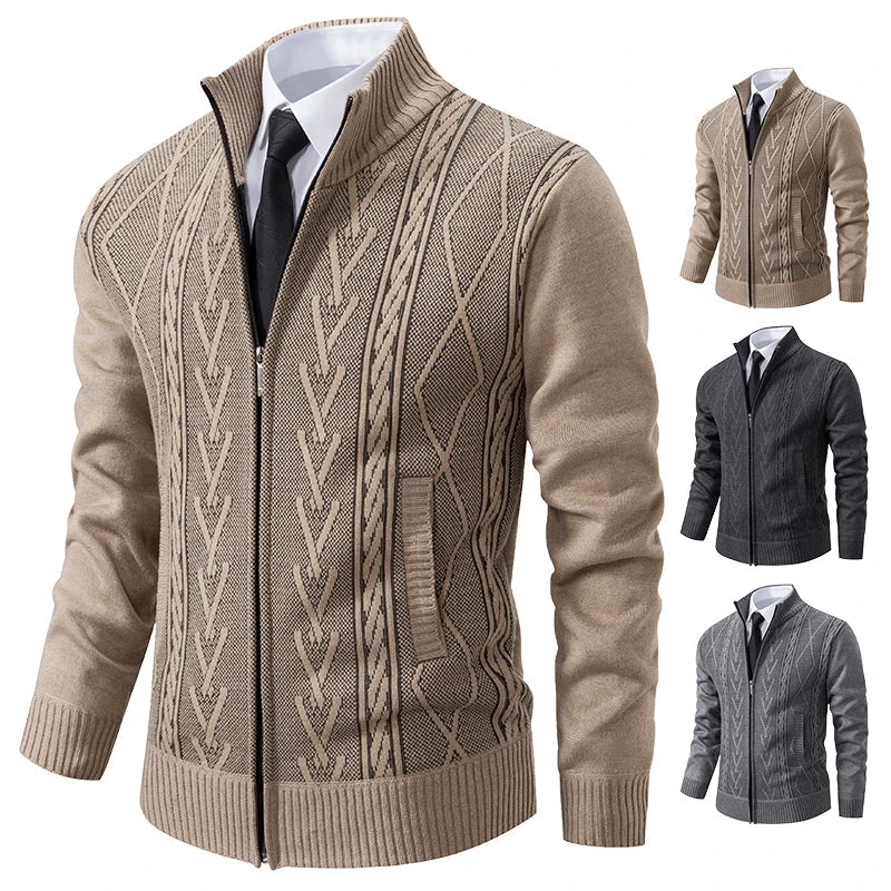 Manteau pull tricoté en cachemire rembourré pour homme, chaud et décontracté, nouvelle collection automne et hiver 2025