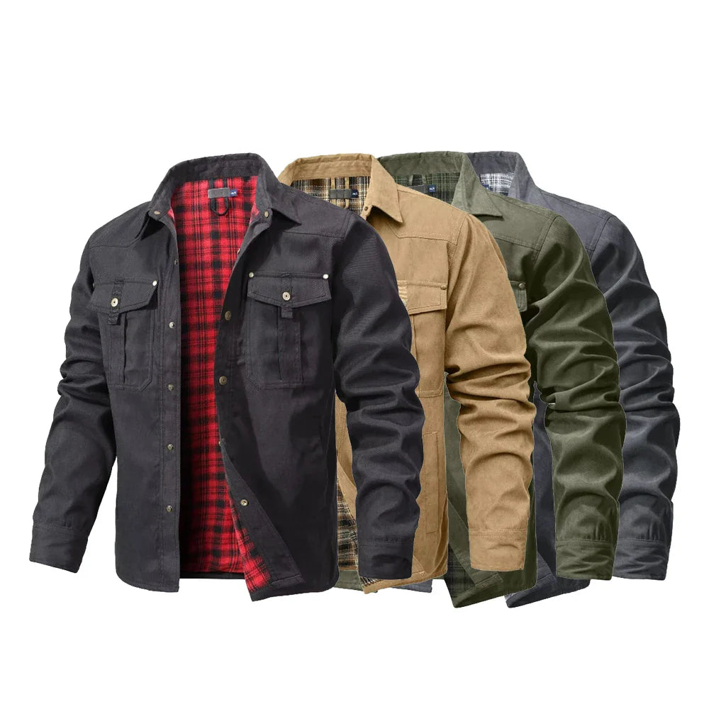 Vestes pour hommes printemps flanelle doublé chemise manteau Shacket décontracté bouton pression surchemise Western Cowboy Style haute qualité haut taille américaine