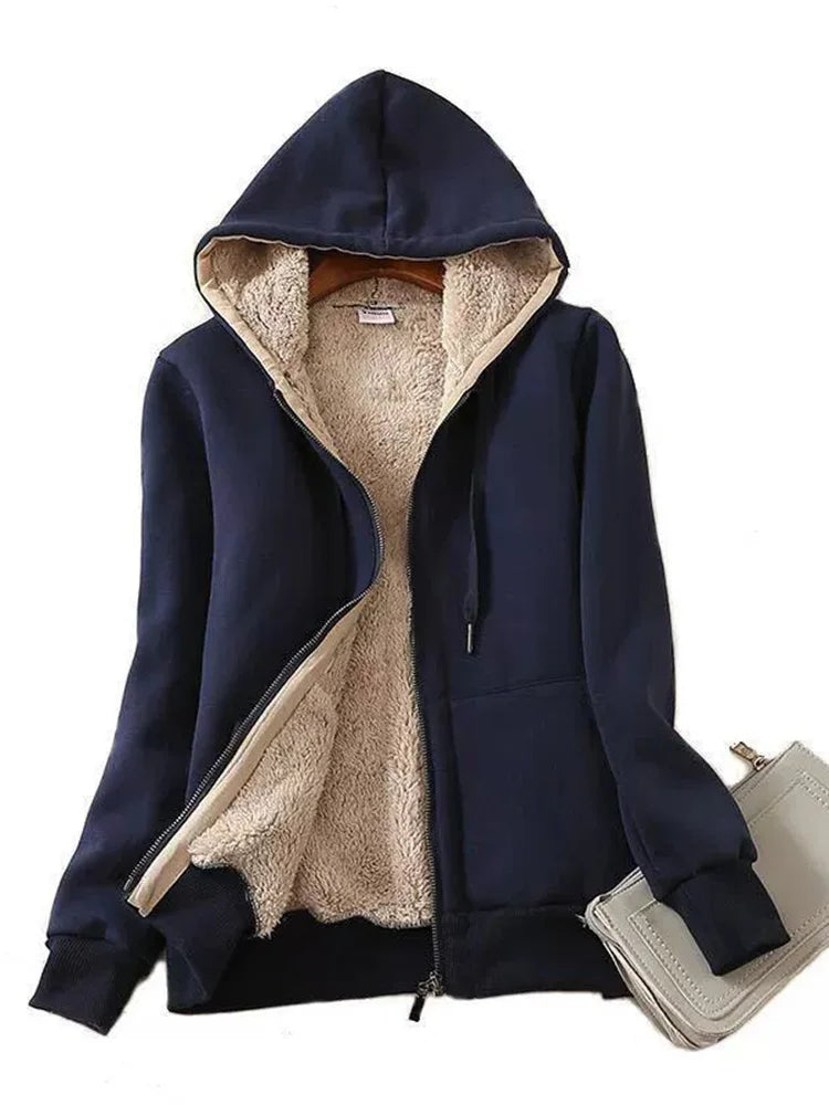 Maison-Lorie™ | veste femmes manteau à capuche chaud fermeture éclair à manches longues